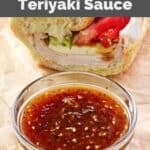 A bowl of homemade Subway sweet onion teriyaki sauce and sub sandwich.
