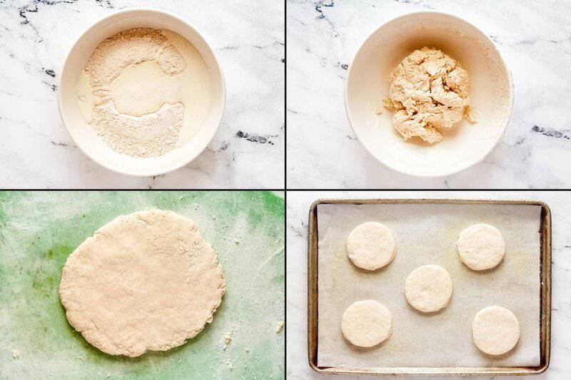 Making buttermilk biscuits for copycat Wendy's honey butter chicken biscuit sandwiches.