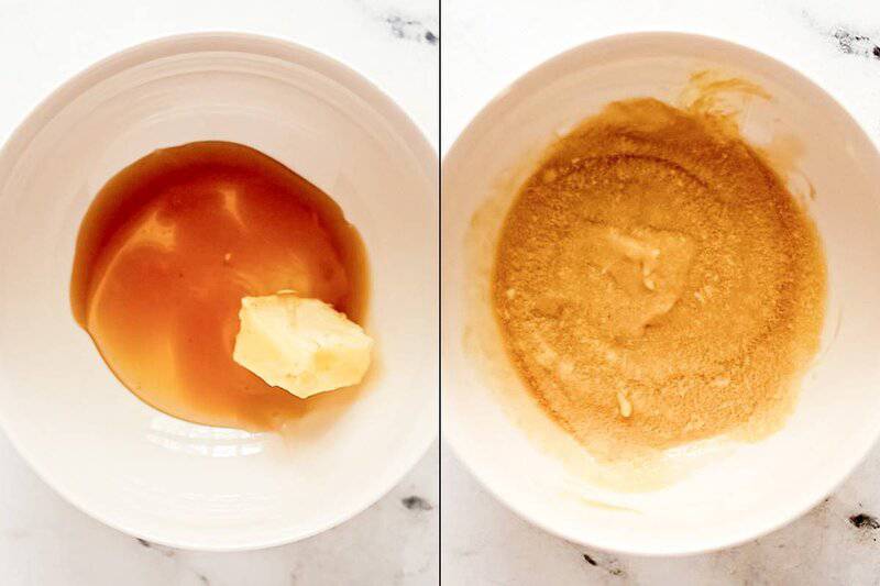 Making maple honey butter for copycat Wendy's honey butter chicken biscuit.