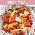 Homemade Cracker Barrel campfire beef meal on a platter.
