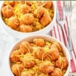 Two servings of homemade KFC famous bowl.