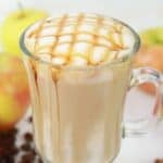 Copycat Starbucks apple crisp macchiato, apples, and cinnamon sticks.