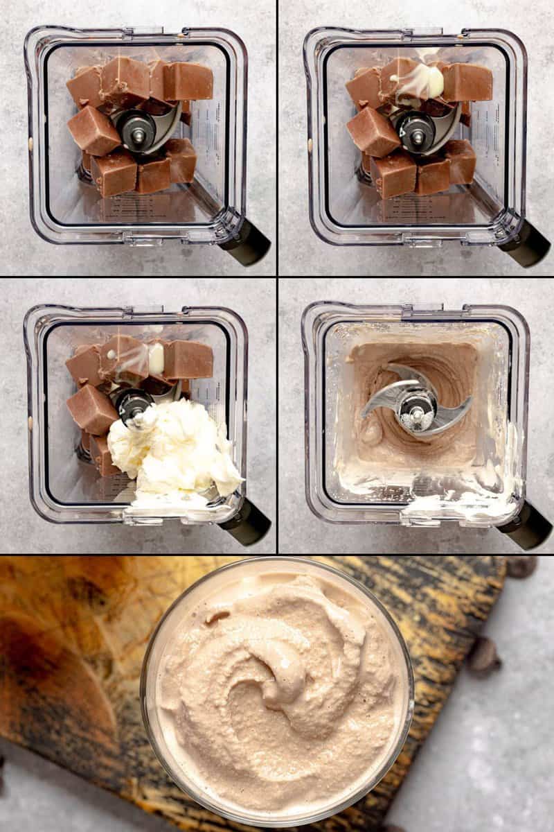 Making copycat Wendy's chocolate frosty.