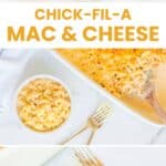 Copycat Chick-fil-A mac and cheese ingredients and it in a bowl.