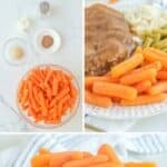 Copycat Cracker Barrel baby carrots ingredients and the carrots in a bowl.
