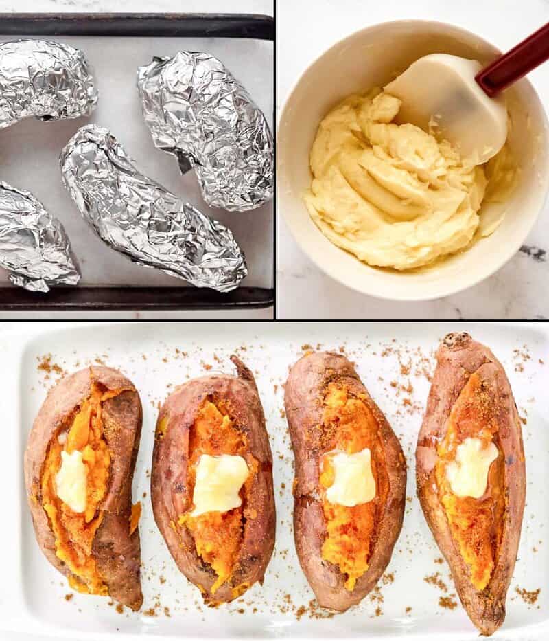 Making copycat Outback Steakhouse baked sweet potato.