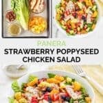 Copycat Panera strawberry poppyseed chicken salad ingredients and the salad.