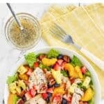 Copycat Panera strawberry poppyseed chicken salad and dressing.