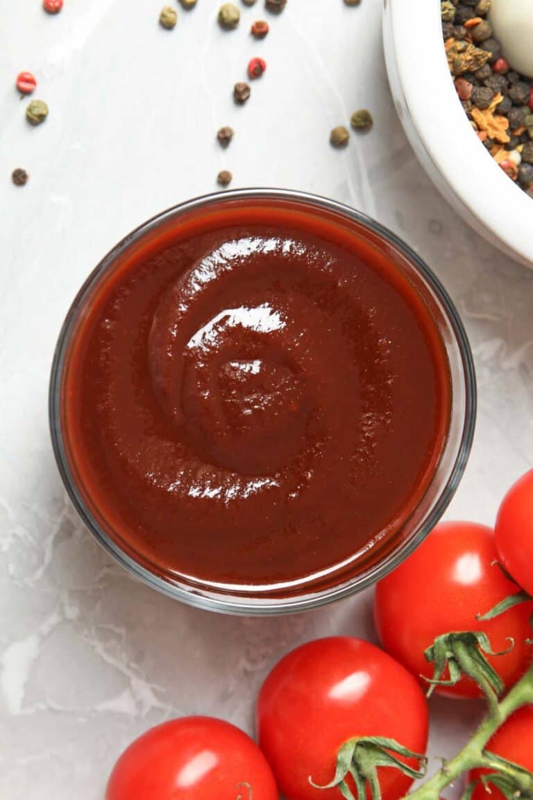 Copycat Swiss Chalet BBQ sauce, tomatoes, and peppercorns.