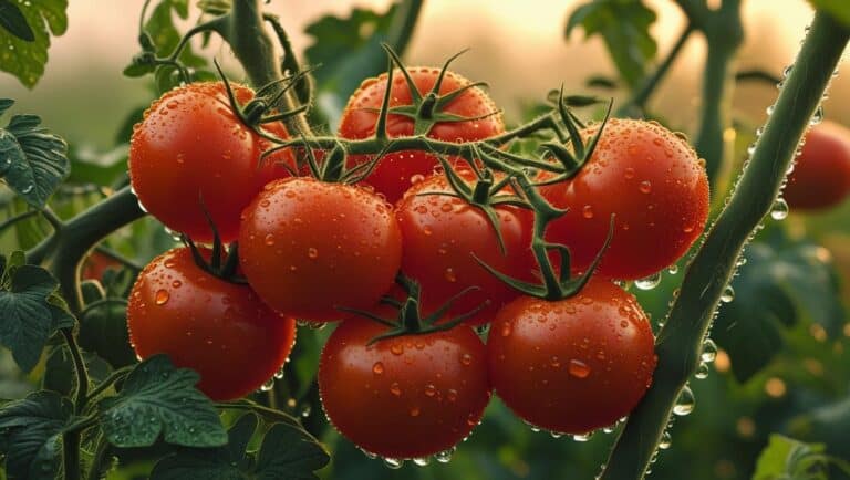 Fresh tomatoes on a vine