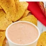 A bowl of homemade Chipotle adobo ranch served with tortilla chips for dipping.
