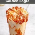 Homemade Dutch Bros iced golden eagle espresso breve drink.
