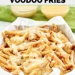 Homemade Wingstop Louisiana voodoo fries, cheese sauce, and ranch dressing.