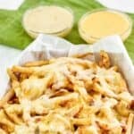 Homemade Wingstop Louisiana voodoo fries in a serving basket.