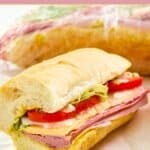 Homemade Kmart sub sandwich on parchment paper.