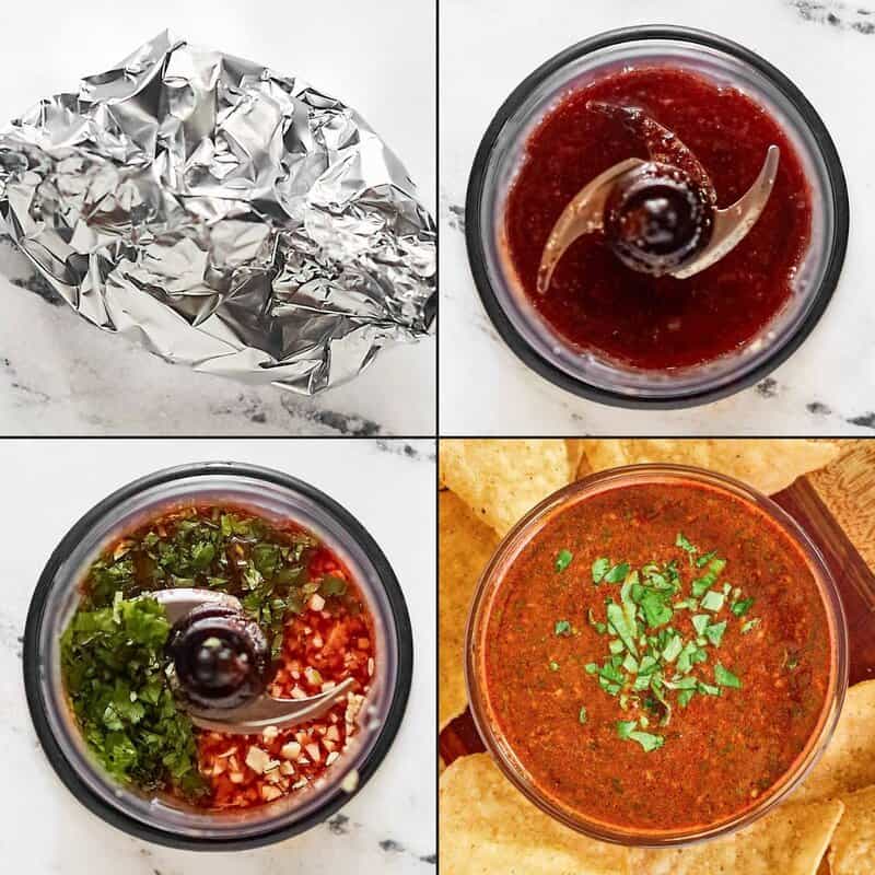 Making and serving copycat Chipotle Mexican Grill red chimichurri sauce.