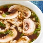 A bowl of homemade Japanese clear soup.
