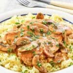 Copycat Cracker Barrel chicken and rice with mushroom gravy.