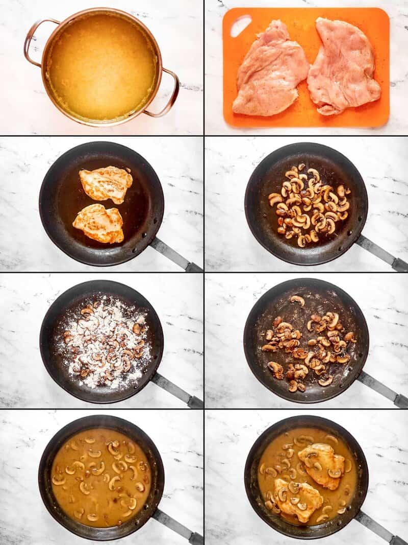 Making copycat Cracker Barrel chicken and rice with mushroom gravy.