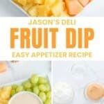 Copycat Jason's Deli fruit dip on a platter with fresh fruit for dipping.