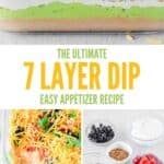 Homemade 7 layer dip and the ingredients to make it.