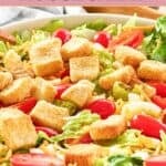 Homemade Texas Roadhouse house salad in a large bowl.