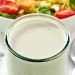 Homemade Texas Roadhouse ranch dressing in a glass jar.