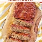 Classic glazed meatloaf freshly baked and ready to serve.