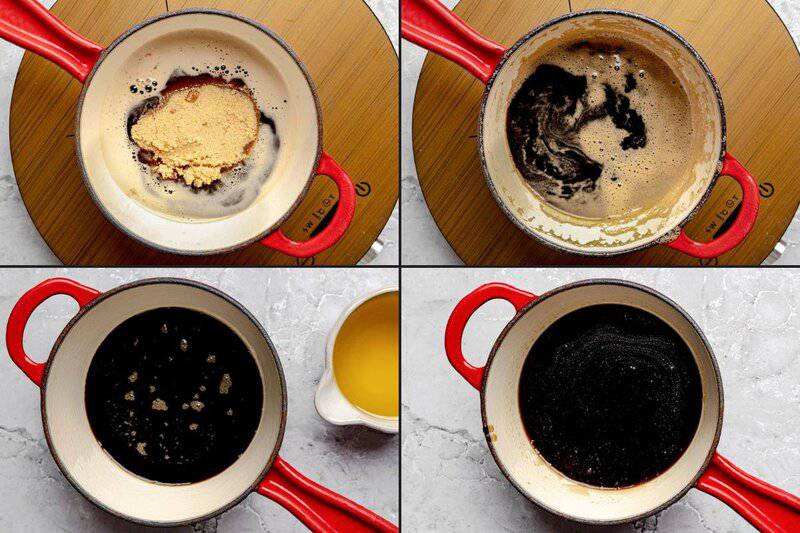 Cooking Guinness beer, brown sugar, and olive oil to make a dipping sauce.