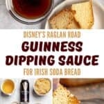 Guinness dipping sauce ingredients and the sauce served with Irish soda bread.