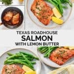 Ingredients for salmon with lemon butter sauce, cooking and serving the dish.