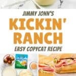 Spicy ranch dressing in a jar and blender, and the ingredients to make it.