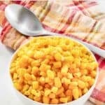 A serving of sweet buttery corn kernels.