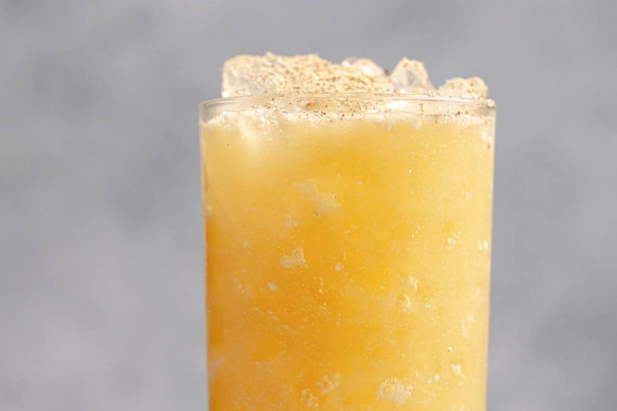 Nutmeg topped tropical rum cocktail.