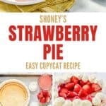 Copycat Shoney's strawberry pie and the ingredients to make it.
