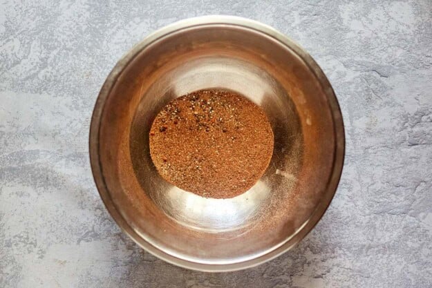 Chicken wing dry rub seasoning mix in a bowl.