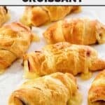 Ham and Swiss cheese croissants made with crescent rolls.