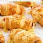 Ham and Swiss cheese stuffed crescent rolls.