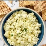 Spicy Cava crazy feta served with pita bread.