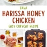 Copycat Cava harissa honey chicken and the ingredients to make it.