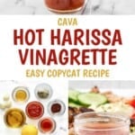 Copycat CAVA hot harissa vinaigrette and the ingredients to make it.