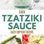 Copycat CAVA tzatziki sauce and the ingredients to make it.
