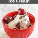 Copycat Ben & Jerry's cherry garcia ice cream in a small bowl.