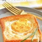 Homemade Cracker Barrel egg in a basket on a plate.