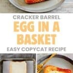 Copycat Cracker Barrel egg in a basket and the ingredients to make it.