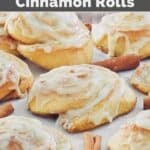 Copycat Cinnabon bread machine cinnamon rolls with cream cheese icing.