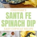 Copycat Cheddar's Santa Fe spinach dip and the ingredients to make it.