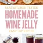 Homemade wine jelly and the ingredients to make it.