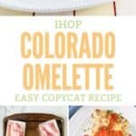 Copycat IHOP Colorado Omelette and the ingredients to make it.