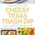 Cheesy Texas trash dip and the ingredients to make it.